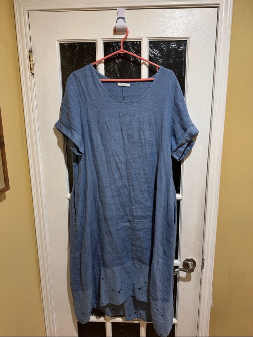 Light Blue Women's Linen Tunic Dress